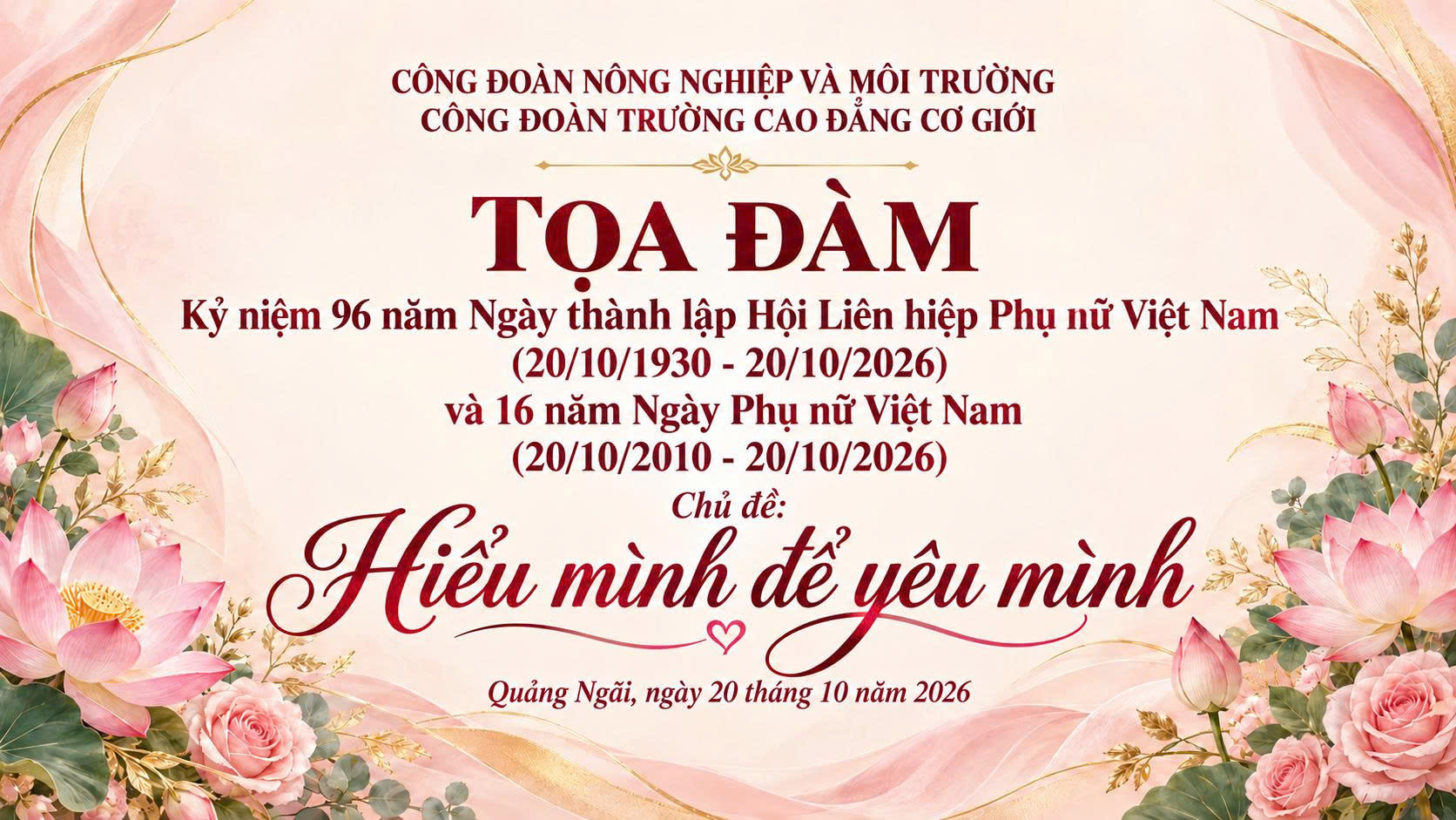 TỌA ĐÀM CHÀO MỪNG NGÀY THÀNH LẬP HỘI LIÊN HIỆP PHỤ NỮ VIỆT NAM